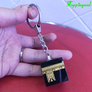 Vàng <span class=keywords><strong>Etch</strong></span> Pha Lê Kaaba Hồi Giáo Keychain Cho Tôn Giáo Lưu Niệm - Product Image 4