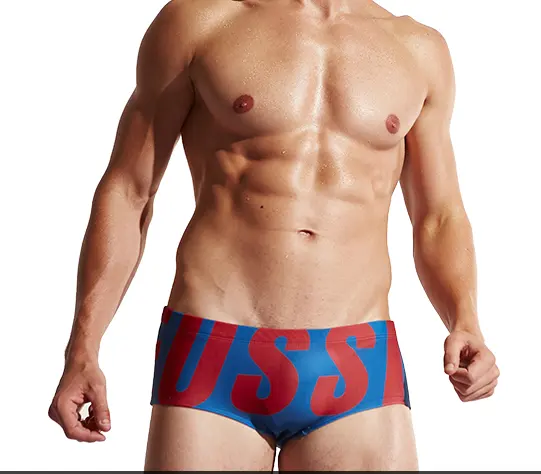 Cueca boxer para homens, roupa de banho breve para prancha de surf