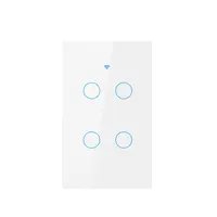 Abd standart Alexa ses Wifi telefon kontrolü açık kapalı Panel zamanlayıcı Led ışık su geçirmez dokunmatik sensör 4 Gang akıllı ev anahtarı