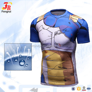 Hombres al por mayor de <span class=keywords><strong>ropa</strong></span> del desgaste del gimnasio 3D Anime <span class=keywords><strong>Dragon</strong></span> <span class=keywords><strong>Ball</strong></span> <span class=keywords><strong>Z</strong></span> Vegeta manga corta manga compresión - Product Image 4