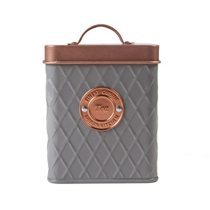 Modern Metal Rectangle Wide Mouth Air Tight Custom Tea Coffee Sugar Kitchen Storage Tin Boxes Tinplate Tin Box Storage Jar C003