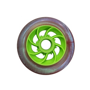 Ruedas de patín de velocidad en línea de poliuretano PU, color fluorescente brillante, sobremoldeado, doble capa, 110mm, profesional - Product Image 3