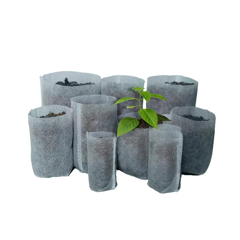 Eco-friendly Biodegradable Non Woven Fabrics Growing Plant Pot White Nursery Bag Hot Sale Products