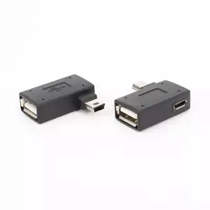 Mini adaptador usb 5 pinos macho para usb 2.0 fêmea, micro usb 5 pinos fêmea otg 480mbps