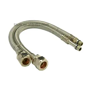 Conexão de torneira mangueira de metal flexível F1/2 * M10 torneira de aço inoxidável trançada