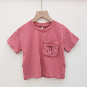 Camisetas de verão para meninos, camisetas casuais para bebês meninos com bolso, roupas infantis, venda imperdível, 2021