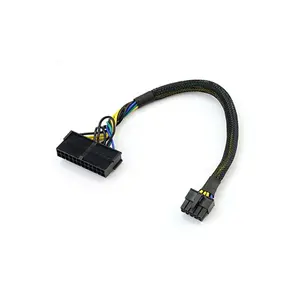 Nylon Braided ATX 24 Pin to 10 Pin ATX PSU Main Power Sleeved Cable