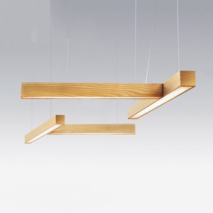 Último producto de China casa comercial Led decorativo colgante de madera moderno de Luz lineal modernas lámparas Led - Product Image 1