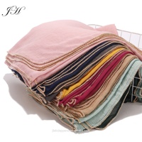 Luxus Gold Perlen Grenzen Schal Frauen Golden Ball Chain Schal Plain Maxi Viskose Baumwolle Schals Mode Arab Hijab Muslim Wraps