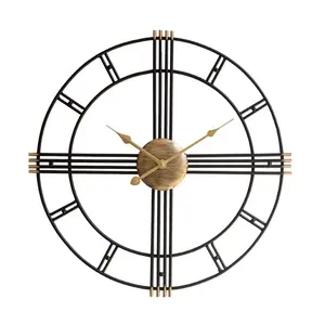 Amazon Hot Sale Antique Metal Iron Simple Craft The Living Room Hanger Decorative Wall Clock