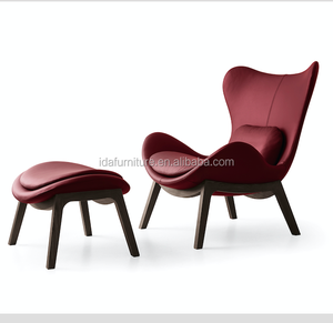 Moderna sala de sillón perezoso de madera Silla de salón y otomana - Product Image 1