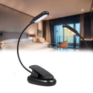 Ningbo Goldmore portátil de alta calidad Flexible 4pcs blanco Clip para LED Lámpara de lectura Libro Negro Luz