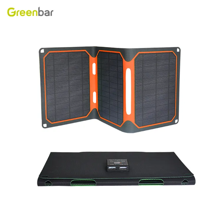 Greenbar precio al por mayor 18 W USB cargador de teléfono celular de sunpower panel solar portátil plegable