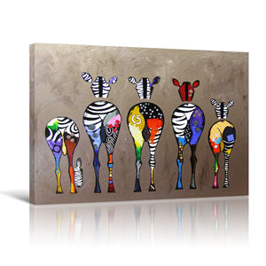Pintura al óleo de Pared Impresión de Cebra Colorida Moderna de Lona <span class=keywords><strong>Arte</strong></span> Abstracto de Decoración Salón Sin Marco o Marco S M - Product Image 1