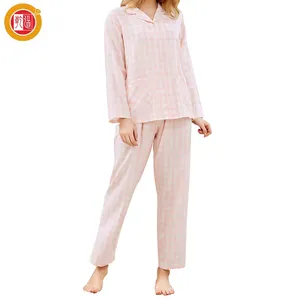 Fabricante conjunto rosado estilo Pet Plaid mujer pijama