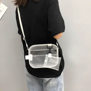 Mädchen wasserdichte messenger transparent zipper klar pvc umhängetasche