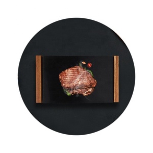 Ristorante bistecche nere di cottura di pietra e pietra lavica con bordo per la vendita - Product Image 2