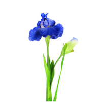 Fleur d'iris artificielle bleue de 36 pouces, fleur de jardin bleue, fabrication de fleurs bleues