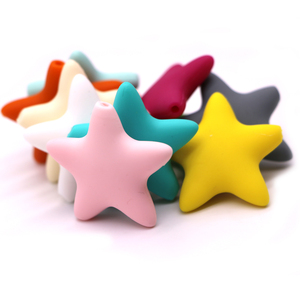 Educación juguetes para la dentición del bebé suave estrella cuentas de silicona - Product Image 5