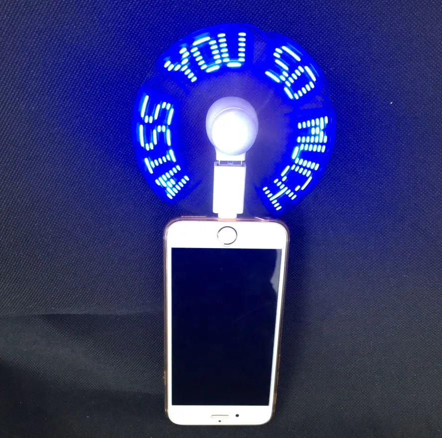 Custom usb led message phone fan for iphone android