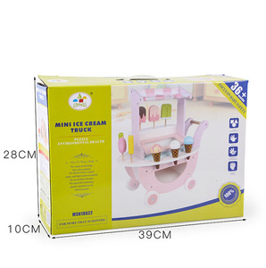 Mini juego de hielo de madera tienda de helados camión empujar helado tienda Carro de juguete - Product Image 4