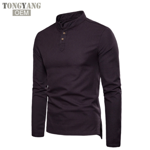 TONGYANG Camisa Casual de <span class=keywords><strong>Lino</strong></span> para Hombre Cuello Mao Transpirable Estilo Tradicional Chino Manga Larga - Product Image 5