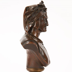 Diseño clásico bronce Dante busto estatua - Product Image 3