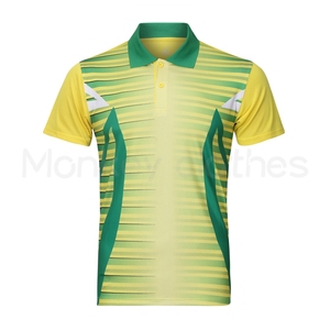 T-shirt Polo Dorata da Uomo in Tessuto Traspirante con Sublimazione Completa all'Ingrosso - Product Image 1