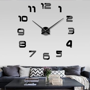 012 Grandes montres décoratives au <span class=keywords><strong>design</strong></span> moderne Décoration intérieure Grand cadeau unique numérique <span class=keywords><strong>Horloge</strong></span> murale 3d autocollant <span class=keywords><strong>Horloge</strong></span> murale - Product Image 2