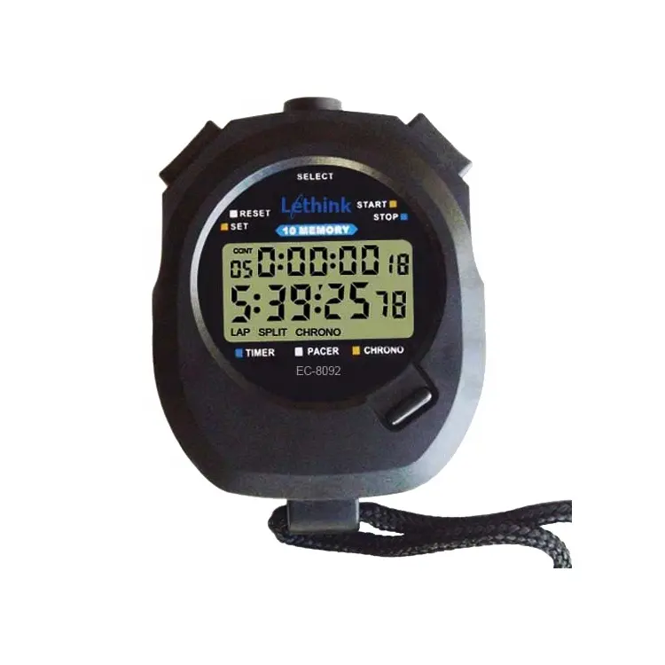 EMAF Professional 10 memory Waterproof Watch Stopwatch 1/100 Second Clock Daily Rainproof Digital Timer Wrist Swimming Stopwatch