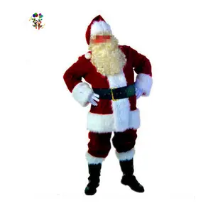 Vestido de fiesta de Navidad de felpa para hombre, disfraces de Santa, HPC-2972