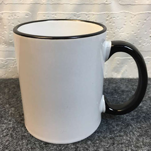 RubySub M091 Tazas de Café Esmaltadas de 11oz con Borde y Asa de Colores, en Blanco para Sublimación, Proveedor Mayorista - Product Image 3
