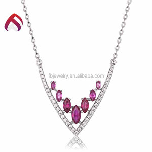 <span class=keywords><strong>Precio</strong></span> <span class=keywords><strong>de</strong></span> fábrica creado Ruby CZ collares, collar <span class=keywords><strong>de</strong></span> la plata <span class=keywords><strong>esterlina</strong></span> 925 para las mujeres - Product Image 1