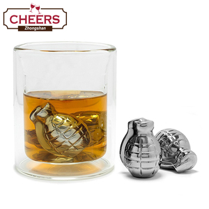 Piedras de Whisky de Acero Inoxidable con Forma de <span class=keywords><strong>Granada</strong></span>, Fabricante Directo, con Bolsa de Almacenamiento (Juego de 4) - Product Image 1