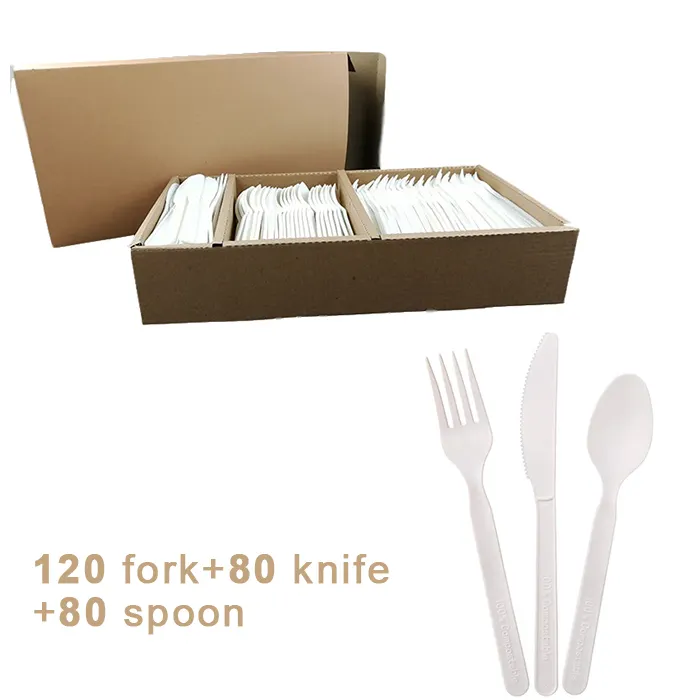 EcoNewLeaf 7 IN PLA Ecofriendly Posate Kit 280 Count Usa E Getta Utensile Per Ogni Giorno a Casa Ufficio Del Partito