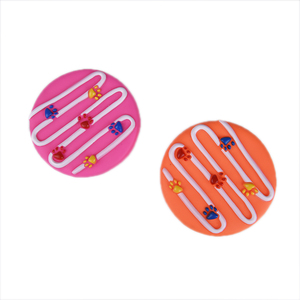 personalizado redondo huella de galleta forma juguetes para mascotas juguetes para perro de vinilo mascota masticar juguete - Product Image 5