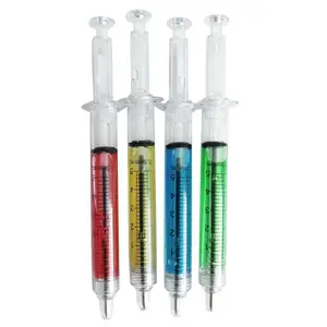 New Design Injection Multicolor Plastic Ballpoint Pen Customized Wholesale Syringe Pen