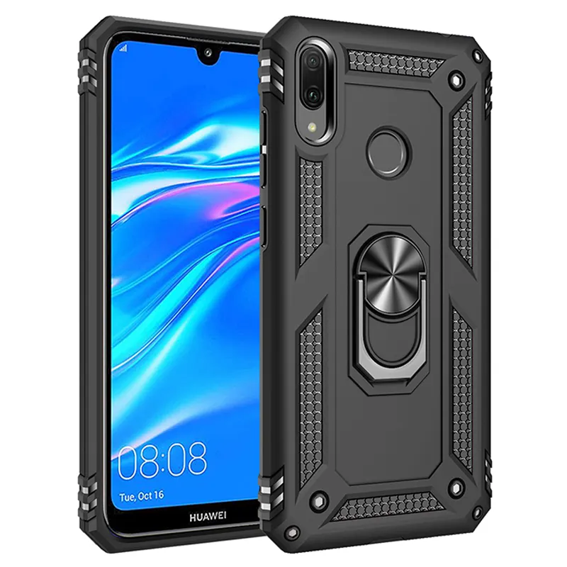 TPU PC Armor Hot Selling Phone Case Ring Stand Phone Cover Case For Huawei Y7 2019 Y6 Prime Y7 Pro