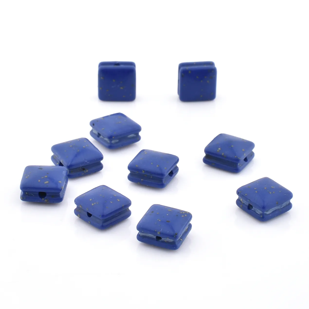 Venta al por mayor de accesorio piedra seleccionados naturaleza cubo Lazuli de Lapis grano para la fabricación de la joyería