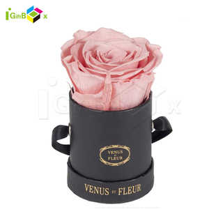 Scatola Rotonda di Lusso per Fiori con Logo, Alta Qualità, Confezione Bianca per Singolo Fiore - Product Image 3