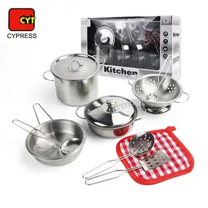 Stainless Steel Kids Pretend Play Kitchen Toy Play Set