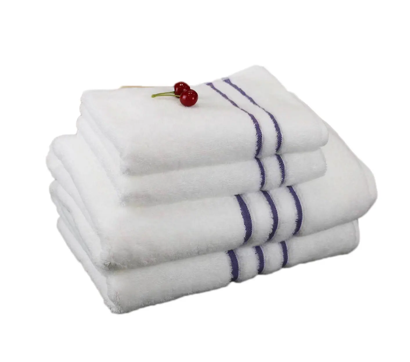 Penjualan laris set handuk mandi berbulu nyaman super lembut handuk bergaris putih