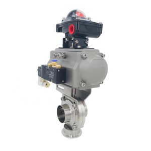 <span class=keywords><strong>Valvola</strong></span> a Farfalla Sanitaria in Acciaio Inox SS304 Saldata con Attuatore Pneumatico a Doppia Azione, Elettrovalvola e Interruttore <span class=keywords><strong>di</strong></span> Fine Corsa - Product Image 2