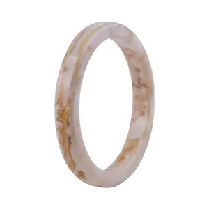 Producto en oferta, diseño personalizado, precio barato, forma redonda, brazalete de resina con efecto de color Natural Jadeite