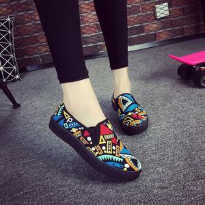 De alta calidad de las mujeres Zapatos blanco negro casual de lona de goma de zapatos y zapatos de lona de <span class=keywords><strong>mujer</strong></span> - Product Image 4