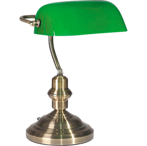 Green Lampshade Classic <strong>Banker</strong> Desk <strong>Lamp</strong> - Product Image 2