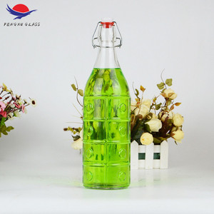 Suave transparente beber botella <span class=keywords><strong>de</strong></span> agua <span class=keywords><strong>de</strong></span> <span class=keywords><strong>vidrio</strong></span> con clip tapa/estilo especial hermético 1000 ml oscilación superior - Product Image 5