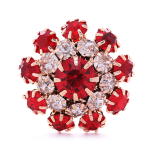 Elegante <span class=keywords><strong>oro</strong></span> plata rojo azul negro marrón seta 21mm botón aleación Rhinestone Metal <span class=keywords><strong>flor</strong></span> botón - Product Image 4