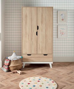 MDF Wooden Classic 2 Door Children's <strong>Wardrobe</strong> with Storage for Bedroom - Product Image 2