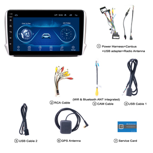 Stéréo GPS Navigation Carplay pour <span class=keywords><strong>Peugeot</strong></span> 2008/<span class=keywords><strong>208</strong></span> 2014-2018 Android 14 Lecteur DVD Voiture Système Multimédia Radio Vidéo Audio - Product Image 6